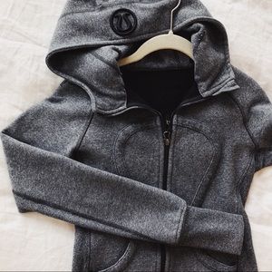 Lululemon heathered grey scuba jacket!
